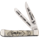 Turtleman Case Trapper Folding Knife,4.125in closed,Clip and Spey Blade,White Smooth Bone Handle, I Got Your Back TMCA91445S
