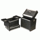 Tz Case Abm 301t Bd Large Pro Beauty Case Black 3 Sections W Wheels Pull Handle Open