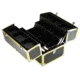TZ Case Aluminum-Framed Makeup Case, Gold/Black, 14.25 x 9 x 9.25in, AB-16 GBD