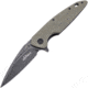Ultra-X Bat Linerlock OD Folding Knife, 3.5 black stonewash finish D2 tool steel blade, OD green G10 handle, UXHK211M