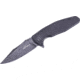 Ultra-X Hugger Linerlock Black Folding Knife, 3.5 black stonewash finish 440C stainless blade, Black G10 handle, UXHK210H