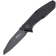 Ultra-X Omen Framelock Black Folding Knife, 3.5 black stonewash finish AUS-8 stainless blade, Black G10 handle, UXHK212E