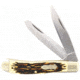 Uncle Henry Uncle Henry 285UH Pro Trapper Next Gen Folding Knife, 3.2in 7Cr17 HC Stainless Steel Clip Point and Spay Blade, Staglon Handle, Sliver, 1135999