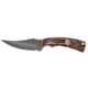 Uncle Henry Sharpfinger Challenge Coin Promo Fixed Blade Knife, 3.9in, Stainless Steel, Bone Staglon Handle, 1259534
