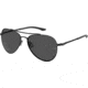Under Armour Instinct Pilot Shape Sunglasses with Matte Black Frame and Grey Lens, Medium, UA0007GS 003-59IR