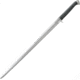 United Cutlery Honshu Double Edge Sword, 41in Overall, 30.5in Satin 1065 Carbon Steel Blade, Black Tpr Handle, Steel Guard, Black Wood Scabbard, Black, UC3245