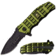 US Army Folding Blade, 3.25in, Stainless Steel Blade, Green Aluminum Handle A-A1019GN