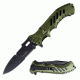 US Army Folding Blade, 4in, Stainless Steel Blade, Green Aluminum Handle A-A1020CG