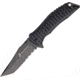 USMC Linerlock Black Handles A/O Folding Knife,3.625in,Stainless Steel,Partially Serrated,Tanto,Black,G10 Handle USMA1038BK