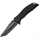 USMC Linerlock Black Handles A/O Folding Knife,3.625in,Stainless Steel,Partially Serrated,Tanto,Black Stonewash,Black,G10 Handle USMA1038SW