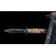 USMC Marine Fixed Blade Knife,5.25in,Black Double Edge Stainless Dagger Blade,Desert Tan Digital Camo Textured Alum Handle/Gray Stripe Trim USM1025DM