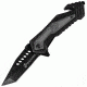 USMC Salvager Rescue Linerlock A/O, Black Knife USMA1033BK
