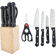 Utica Kitchen Set 6pc Knife, Black polymer handle, 75-UC45012