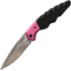 Utica Smoky Canyon III Linerlock Folding Knife, 3.5 satin finish 8Cr13MoV stainless blade, Pink anodized aluminum and black G10 handle, 91-1501CP