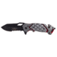 UZI Responder Steel Blade VII with Belt Cutter and Window Breaker, Black, Grey, and Red UZK-FDR-007