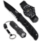 Uzi UZI Special Forces Flashlight Watch + Folding Knife Set, Black, 420, adult, male, BHQ-7395