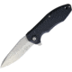 V NIVES Linerlock Folding Knife, 4in Closed, 3in Stonewash 5Cr13Mov SS Drop Point, Black Textured Frn Handle, Pocket Clip, VNI30275