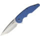 VDK Knives Wasp Framelock Folding Knife, 4.75in Closed, 3.5in Satin Bohler M390 SS Tanto Blade, Blue Checkered Titanium Handle, Pocket Clip, VDK009BLUE