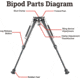 Vector Optics Carbon Fiber Spring Bipod, 9-13.5in, Black, RSCFP-09