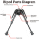 Vector Optics Carbon Fiber Swivel Spring Bipod, 6-9in, Black, RSCFS-06