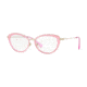 Versace VE1244 Progressive Prescription Eyeglasses 1404-53 - Pale Gold/pink Transp Frame