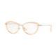 Versace VE1244 Progressive Prescription Eyeglasses 1406-53 - Pale Gold/orange Transp Frame
