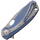 Viper Lille Framelock Folding Knife, 3.63in Closed, 2.5in Damascus Steel Blade, Sculpted Titanium Handle With Blue Anodized Titanium Onlay, Wooden Gift Box, VA5964BL