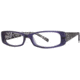Visions 186 Single Vision Prescription Eyeglasses - Frame Purple/Black, Size 53/15mm VIVISION18601