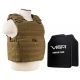 Vism 2963 Series Expert Plate Carrier w/ Two 10in X12in PE Ballistic Hard Plates, Tan BPCVPCVX2963T-A