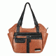 Vism Concealed Carry Quilted Hobo Bag, Brown w/Black, Large, BWM003