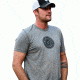 Volquartsen Firearms T-Shirt w/ Volquartsen Firearms Logo, 50% Poly, Retail fit, Sideseamed - Men's, Gray, Large VCATS-G-L