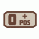 Voodoo Tactical Blood Type Rubber Patch, O+, Gray, 07-0995014000