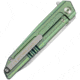 Vouking Knives Samgun Framelock Folding Knife, 4.25in Closed, 3.5in Stonewash 12C27 Sandvik SS Drop Point, Green Anodized Titanium Handle, Pocket Clip, TS05GRN