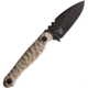 Wachtman Knife &amp; Tool Eddy 2 Stone Grind Tan Fixed Blade Knife, 7in Overall, 2.88in Black Oxide 80CrV2 Carbon Steel Clip Point Blade, Tan Sculpted Micarta Handle, Kydex Sheath, E2-N-S
