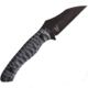 Wachtman Knife &amp; Tool Kliff Flat Grind Fixed Blade Knife, 6.63in Overall, 2.75in Black Oxide 80CrV2 Carbon Steel Wharncliffe Blade, Black Canvas Micarta Handle, Kydex Sheath, K-B-F