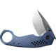 We Knife Co Ltd Envisage Blue Folding Knife, 4.88in Closed, 2.38in Satin CPM-20CV Stainless Drop Point Blade, Blue Stonewash Titanium Handle, Nylon Sheath, WE22013-4