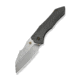 High-Fin XL Thumb Stud Knife Diamond Patterned Polished Gray Titanium Handle (3.48" Hand Rubbed Satin CPM 20CV Blade) WE24010-6