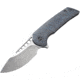 We Knife Co Ltd Malice Framelock Gray Folding Knife, 4.63in Closed, 3.5in Satin M390 SS Blade, Titanium Handle, Pocket Clip, Marbled Blue/Bronze Finish Handle, Black Nylon Zippered Case, 911B