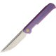 We Knife Co Ltd Model 710 Straight Up Folding Knife, Framelock, 5in Closed, 4in Satin M390 SS Drop Point, Purple Textured Titanium Handle, Pocket Clip, Black Nylon Zippered Case, Purple, 710B