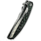 We Knife Co Ltd Weknife Quinseris Flipper &amp; Thumb Stud Knife Crystalized Silver Titanium Handle With Jungle Wear Fat Carbon Fiber Inlay 3.96inch Fafnir Damasteel Blade We23093-ds1 - WE23093-DS1