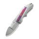 WEKNIFE Coral SLT Flipper Knife Polished Bead Blasted Titanium Handle With Timascus Inlay (2.95" Polished Bead Blasted CPM 20CV Blade)
