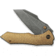 We Knife Co Ltd Weknife High-fin Xl Thumb Stud Knife Diamond Patterned Golden Polished Titanium Handle 3.48inch Polished Gray Cpm 20cv Blade We24010-3 - WE24010-3