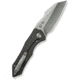 We Knife Co Ltd Weknife High-fin Xl Thumb Stud Knife Diamond &amp; Tiger Stripe Patterned Flamed Titanium Handle 3.48inch Polished Bead Blasted Cpm 20cv Blade We24010-4 - WE24010-4