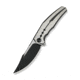 WEKNIFE Kyklos Flipper Knife Satin / Black Titanium Handle (3.79" Black Stonewashed Bohler M390 Blade, Satin Flat)