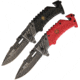 Wild Boar First Responders Set, A/O 4.5in Closed, 3.25in Black Stonewash SS Drop Point, Textured ABS Handle, Black With Police Shield Handles, K2782BK/K2782RD -WB1020