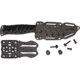 Wildsteer ADVENTURER Fixed Blade Knife, 9.25in Overall, 4.63in Black Powder Coated Bohler N690 SS Blade, Black Paracord Wrapped Handle, Black Synthetic Belt Sheath, ADV3113