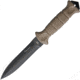 Wildsteer Dague SAS Dagger, 10.63in Overall, 5.5in Black Double Edge Bohler N690 SS Dagger Blade, Tan Tactipren Handle, Tan Nylon Sheath, SAS3115