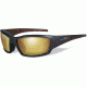 Wiley X Tide Sunglasses,Matte Hickory Brown Frame,Polarized Amber/Gold Mirror WXCCTID04