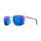 Wiley X WX Alfa Sunglasses, Gloss Clear Crystal Frame, Captivate Polarized Blue Mirror Lens, AC6ALF09