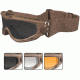 Wiley X Spear Goggles - Smoke Gray, Clear, Light Rust Lenses w/Tan Frame SP293T